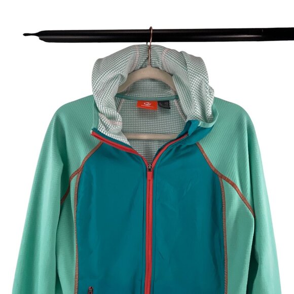 Merrell Women's Full Zip Hooded Jacket Turquoise Aqua Sz M Outdoor Performance C - Picture 7 of 8